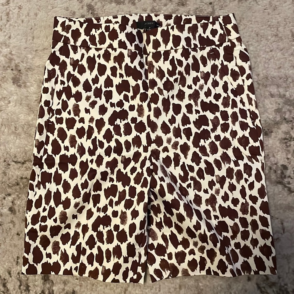 Giraffe print, J. Crew Bermuda shorts, new with tags, size 2